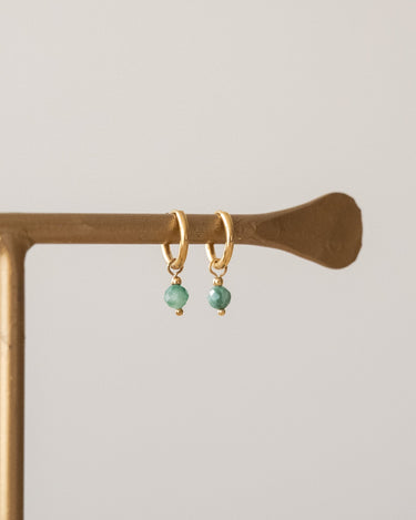 TILTIL Set van 2 Love Gemstone Earrings Gold Emerald - Things I Like Things I Love