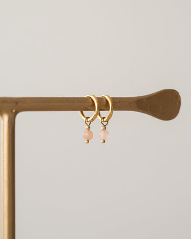 TILTIL Set van 2 Love Gemstone Earrings Goud Pink Opal - Things I Like Things I Love