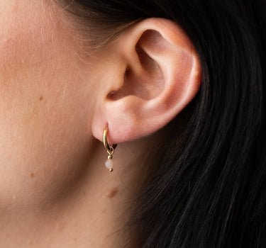 TILTIL Set van 2 Love Gemstone Earrings Goud Pink Opal - Things I Like Things I Love