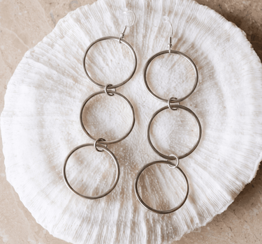 TILTIL Set van 2 Open Circle Statement Earrings Zilver - Things I Like Things I Love