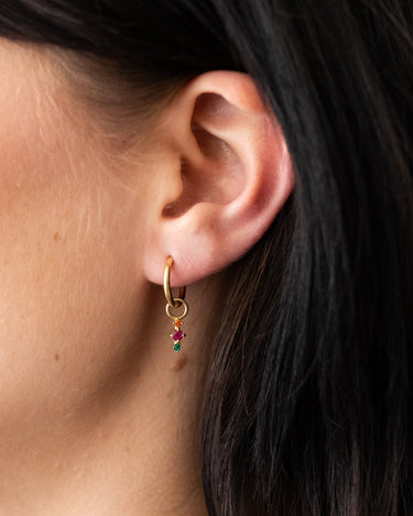 TILTIL Set van 2 Posy Zircon Earrings Multi Goud - Things I Like Things I Love