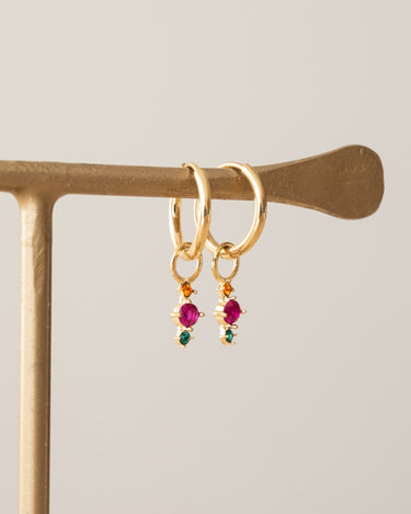 TILTIL Set van 2 Posy Zircon Earrings Multi Goud - Things I Like Things I Love