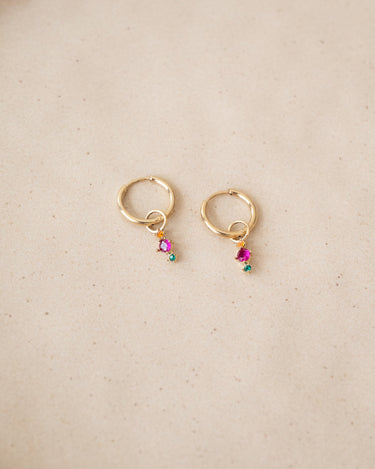 TILTIL Set van 2 Posy Zircon Earrings Multi Goud - Things I Like Things I Love