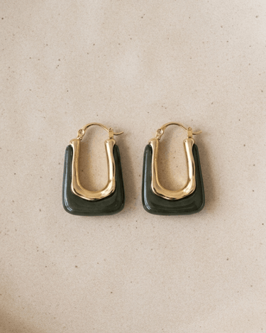 TILTIL Set van 2 Torty Earrings Gold Groen Goud - Things I Like Things I Love