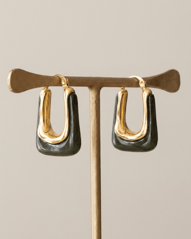 TILTIL Set van 2 Torty Earrings Gold Groen Goud - Things I Like Things I Love