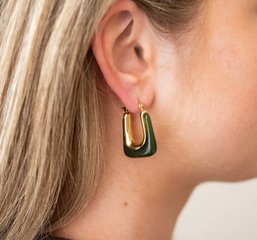 TILTIL Set van 2 Torty Earrings Gold Groen Goud - Things I Like Things I Love