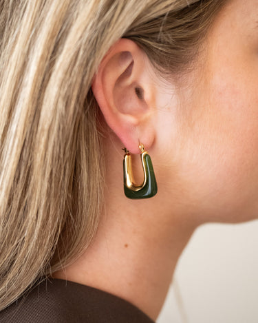 TILTIL Set van 2 Torty Earrings Gold Groen Goud - Things I Like Things I Love