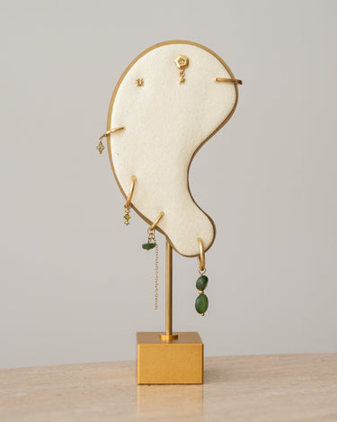 TILTIL Set van 2 Twin Gem Drop Earrings Groen Goud - Things I Like Things I Love