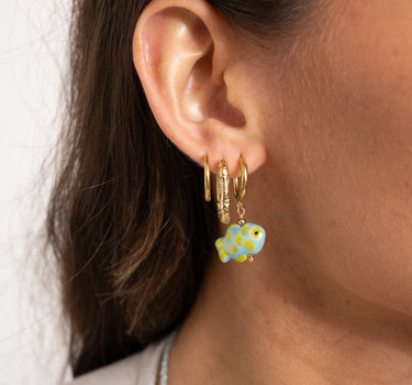 TILTIL Single Hoop Goldplated Fishy Bead - Things I Like Things I Love