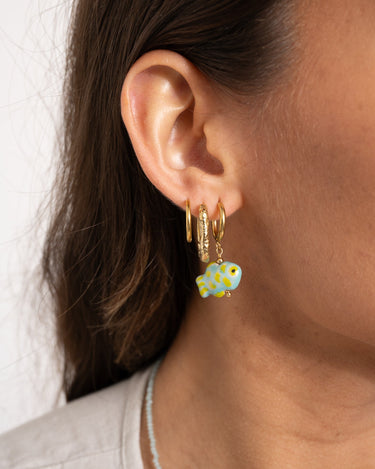 TILTIL Single Hoop Goldplated Fishy Bead - Things I Like Things I Love