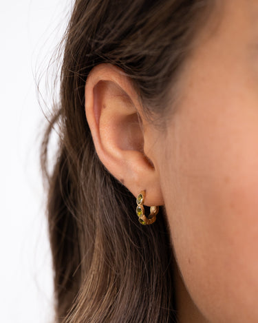 TILTIL Single Hoop Goldplated Olive Zircon - Things I Like Things I Love