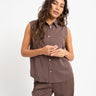 TILTIL Sleeveless Juna Tencel Blouse Brown - Things I Like Things I Love