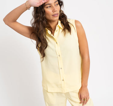 TILTIL Sleeveless Juna Tencel Blouse Yellow - Things I Like Things I Love