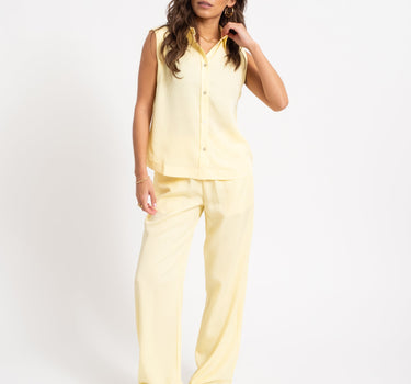 TILTIL Sleeveless Juna Tencel Blouse Yellow - Things I Like Things I Love