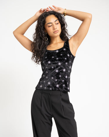 TILTIL Sofia Starry Velvet Top Black - Things I Like Things I Love