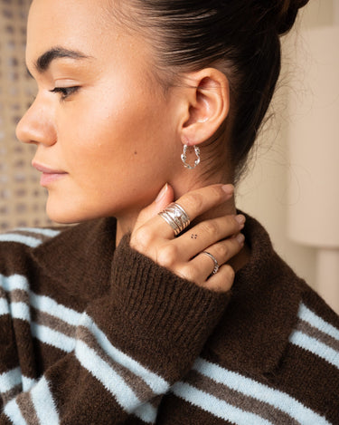 TILTIL Statement Stripes Zircon Ring Silver - Things I Like Things I Love