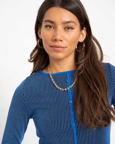 TILTIL Striped Fonna Button Longsleeve Donkerblauw - Things I Like Things I Love