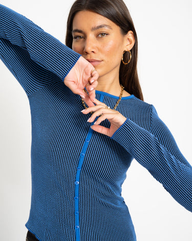 TILTIL Striped Fonna Button Longsleeve Donkerblauw - Things I Like Things I Love