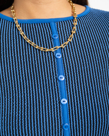 TILTIL Striped Fonna Button Longsleeve Donkerblauw - Things I Like Things I Love