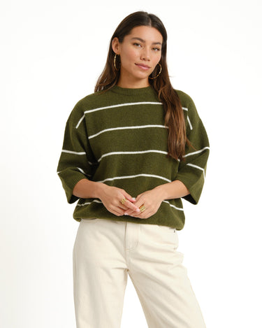 TILTIL Striped Lena Shortsleeve Pullover Groen - Things I Like Things I Love