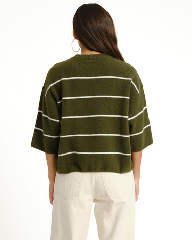 TILTIL Striped Lena Shortsleeve Pullover Groen - Things I Like Things I Love