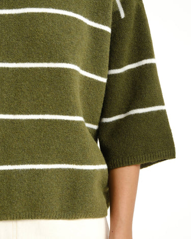 TILTIL Striped Lena Shortsleeve Pullover Groen - Things I Like Things I Love