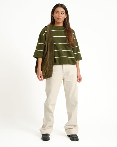 TILTIL Striped Lena Shortsleeve Pullover Groen - Things I Like Things I Love