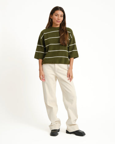 TILTIL Striped Lena Shortsleeve Pullover Groen - Things I Like Things I Love