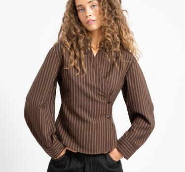 TILTIL Striped Liana Blouse Bruin - Things I Like Things I Love