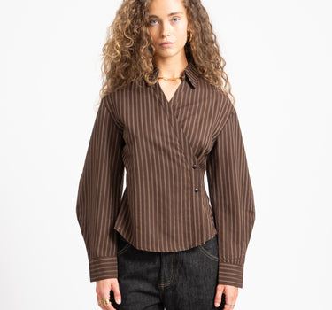 TILTIL Striped Liana Blouse Bruin - Things I Like Things I Love