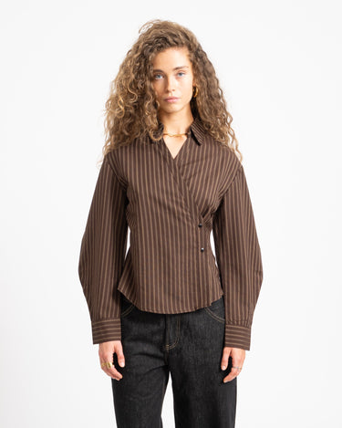 TILTIL Striped Liana Blouse Bruin - Things I Like Things I Love