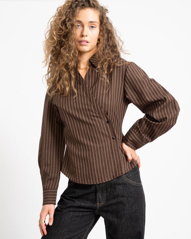 TILTIL Striped Liana Blouse Bruin - Things I Like Things I Love