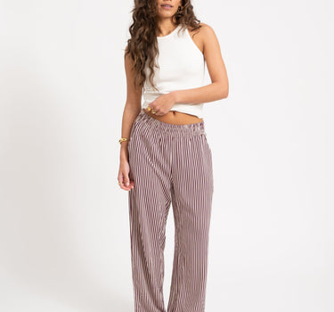 TILTIL Striped Loui Pants Bordeaux - Things I Like Things I Love