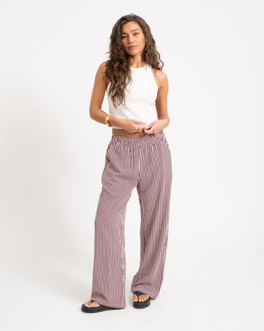 TILTIL Striped Loui Pants Bordeaux - Things I Like Things I Love