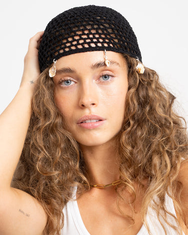 TILTIL Summer Crochet Shell Hat Zwart - Things I Like Things I Love