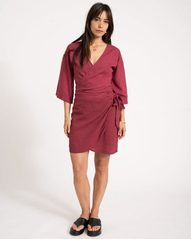 TILTIL Sunny Linen Top Burgundy One Size - Things I Like Things I Love