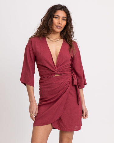 TILTIL Sunny Linen Top Burgundy - Things I Like Things I Love