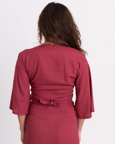 TILTIL Sunny Linen Top Burgundy - Things I Like Things I Love