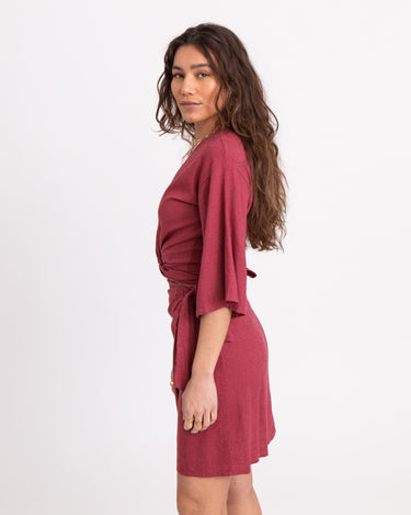 TILTIL Sunny Linen Top Burgundy - Things I Like Things I Love
