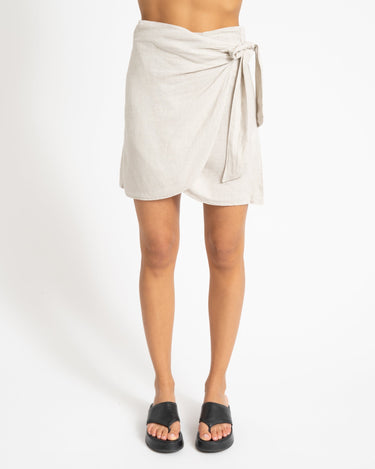 TILTIL Sunny Linen Wrap Skirt Beige - Things I Like Things I Love