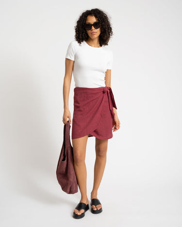 TILTIL Sunny Wrap Skirt Burgundy - Things I Like Things I Love