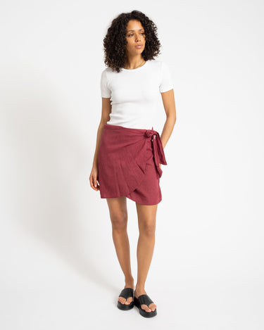 TILTIL Sunny Wrap Skirt Burgundy - Things I Like Things I Love