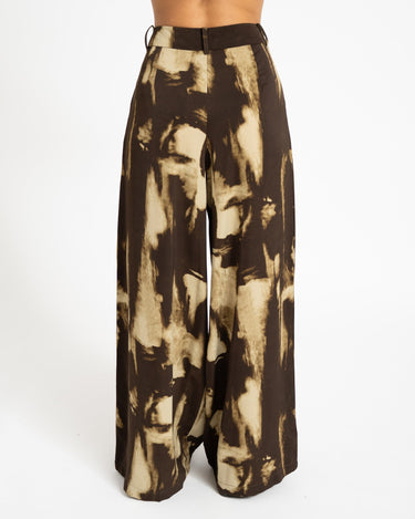 TILTIL Suze Abstract Pants Brown Beige - Things I Like Things I Love