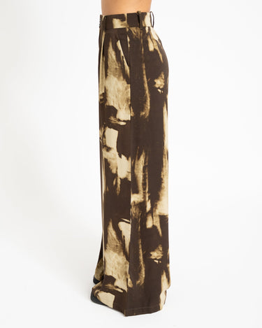 TILTIL Suze Abstract Pants Brown Beige - Things I Like Things I Love