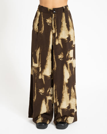 TILTIL Suze Abstract Pants Brown Beige - Things I Like Things I Love