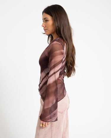 TILTIL Suzie Mesh Top Detail Burgundy - Things I Like Things I Love