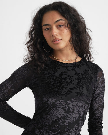 TILTIL Suzie Mesh Velvet Dress Black - Things I Like Things I Love