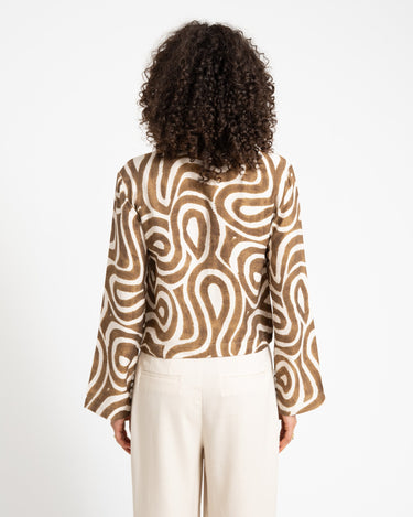 TILTIL Swirl Gaia Blouse Khaki - Things I Like Things I Love