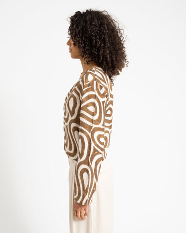 TILTIL Swirl Gaia Blouse Khaki - Things I Like Things I Love