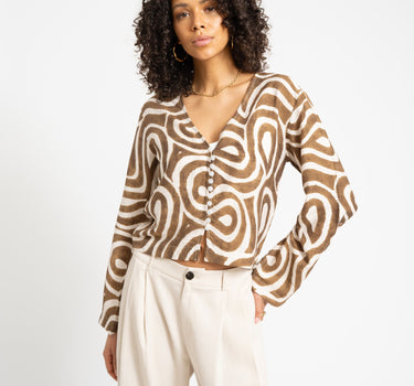 TILTIL Swirl Gaia Blouse Khaki - Things I Like Things I Love